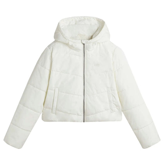Blouson Vans Femme Blanc - Veste Matelassée Zippée Vans