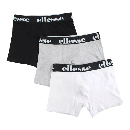 Pack de 3 boxers Ellesse homme noir gris blanc avec logo ceinture