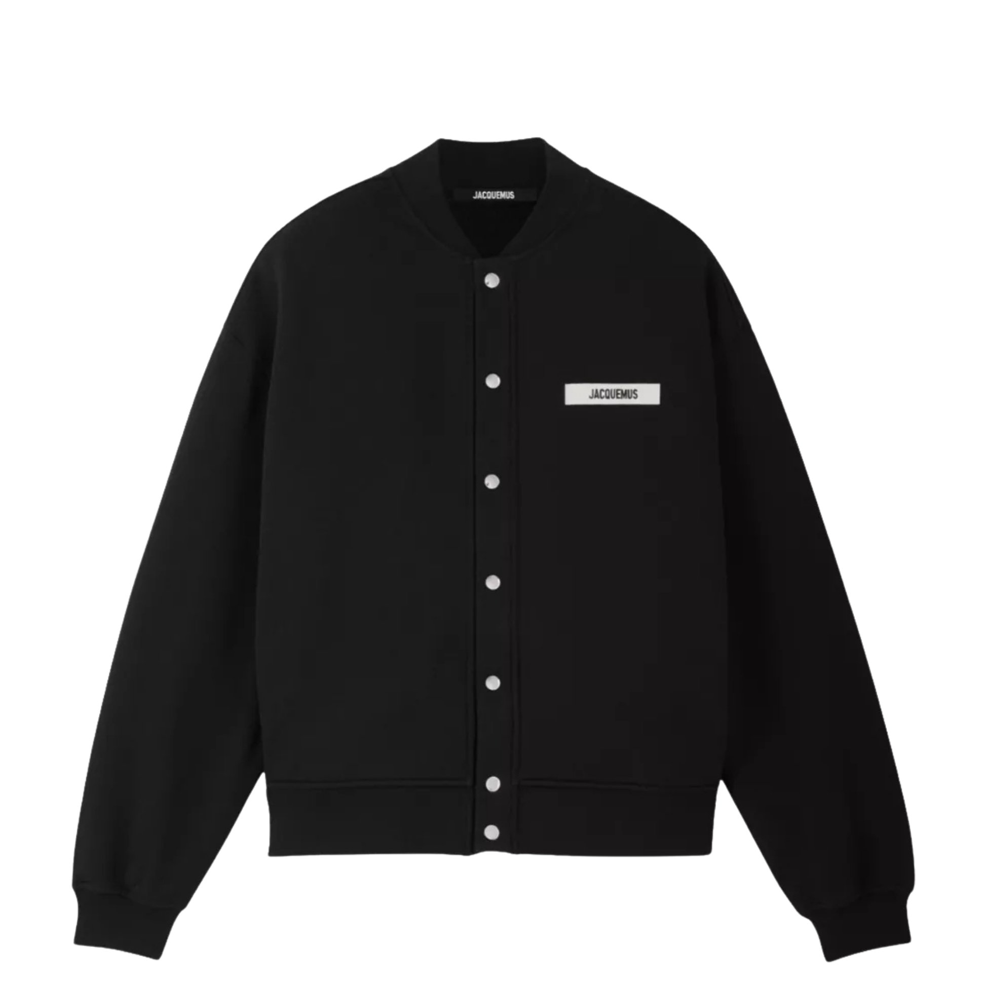 cardigan jacquemus gros grain noir ruban logo brodé face