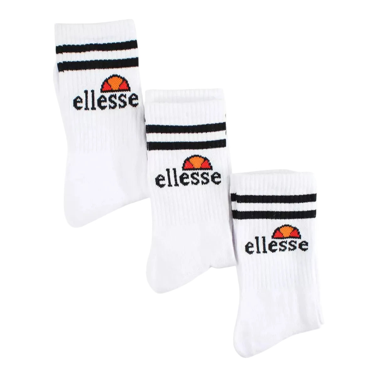 Pack de 3 paires de chaussettes Ellesse blanches avec logo sport