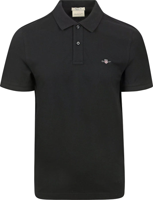 Polo GANT homme noir 005 Black vue de face