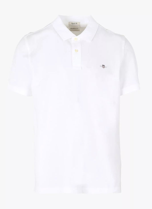 Polo GANT homme blanc vue de face