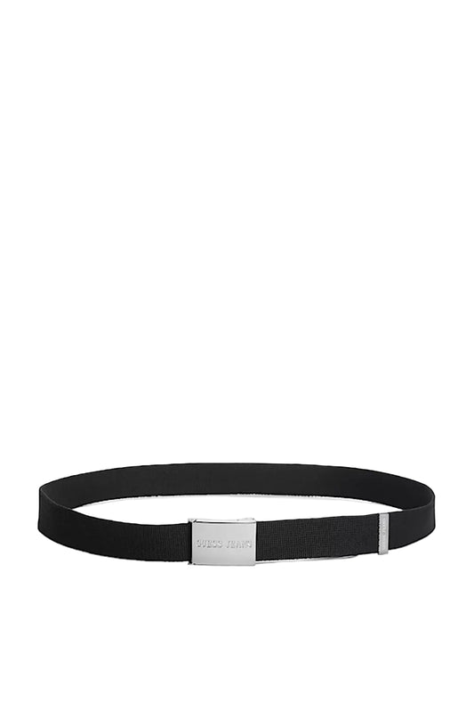 Ceinture Guess Jeans Femme Jet Black avec boucle métal argentée