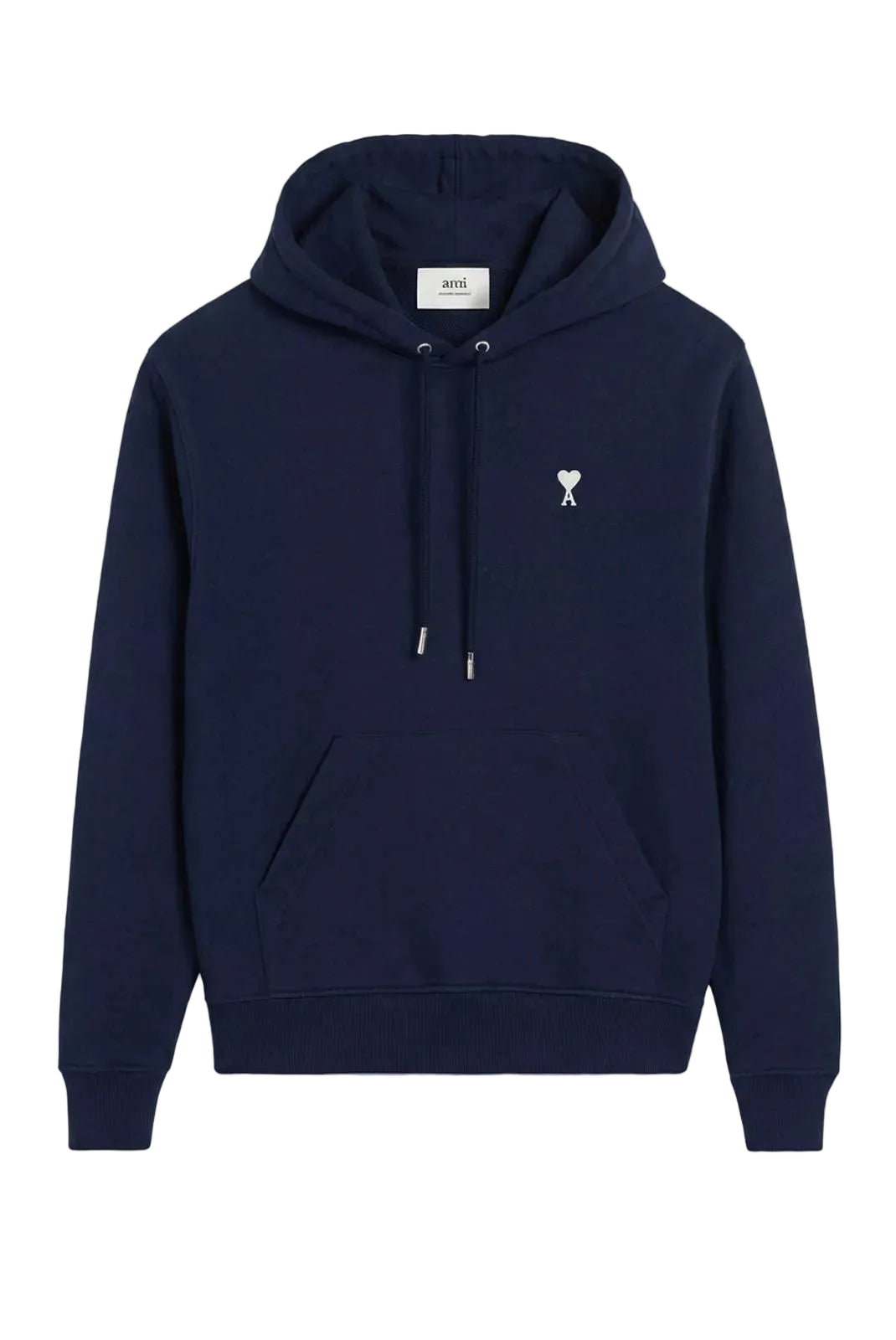 hoodie ami paris bleu nuit coeur blanc brodé face