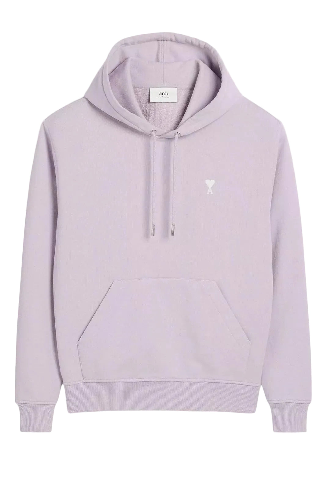 hoodie ami paris lilas coeur blanc brodé face