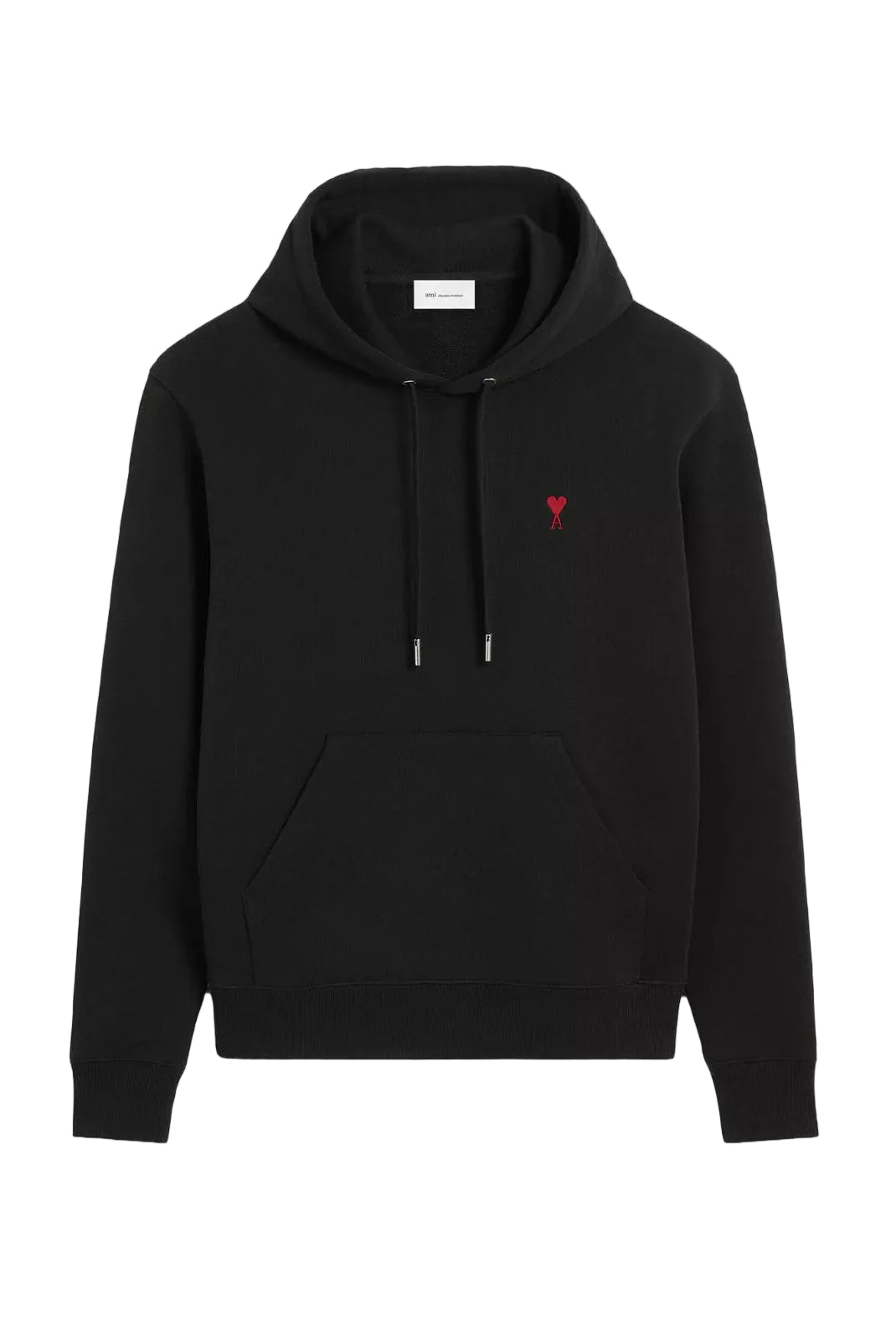 hoodie ami paris noir coeur rouge brodé face