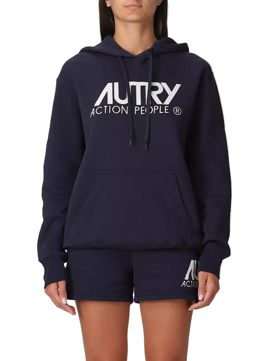 hoodie autry femme bleu big logo