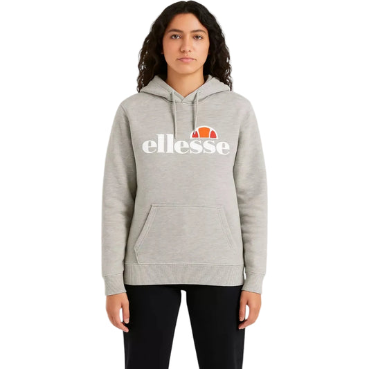 Hoodie Ellesse femme gris avec logo poitrine Signature imprimé
