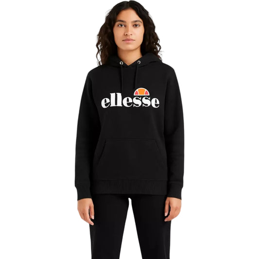 Hoodie Ellesse femme noir avec logo poitrine Signature imprimé