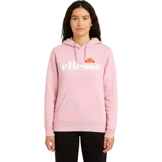 Hoodie Ellesse femme rose avec logo poitrine Signature imprimé