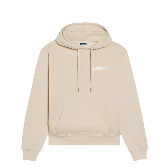 hoodie jacquemus beige clair logo imprimé face