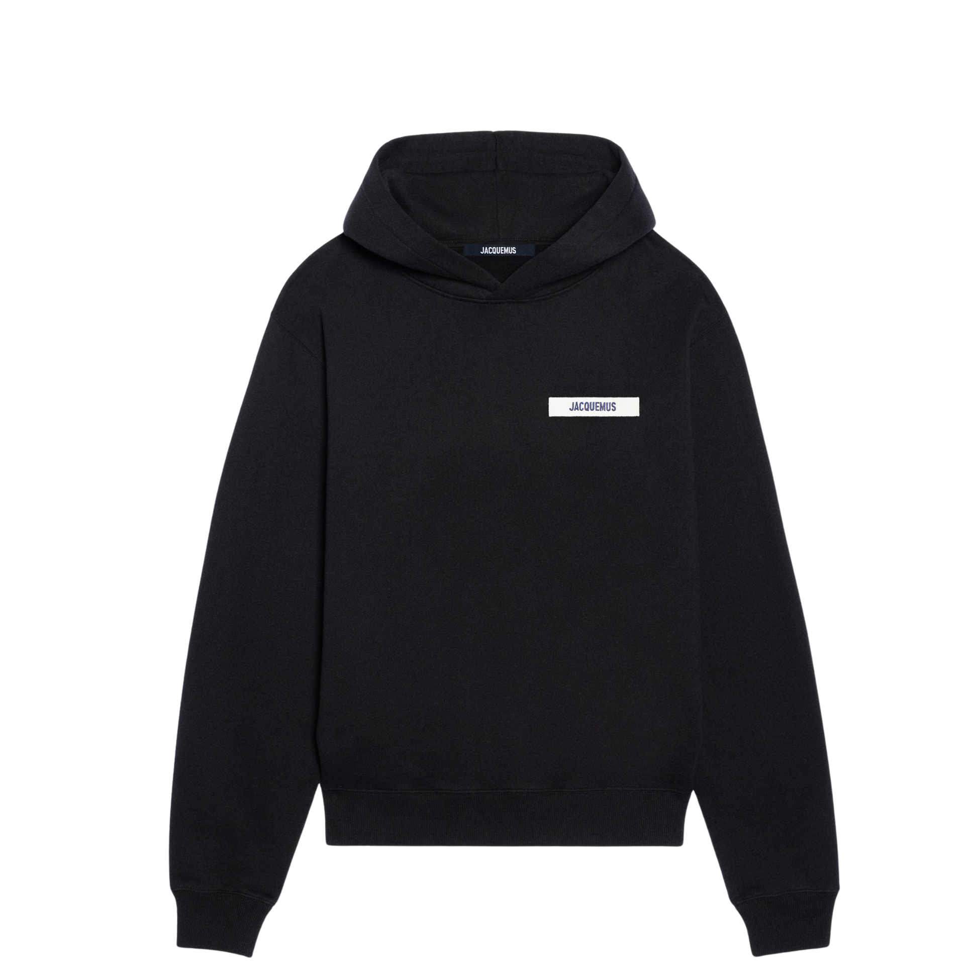 hoodie jacquemus gros grain noir ruban logo brodé face