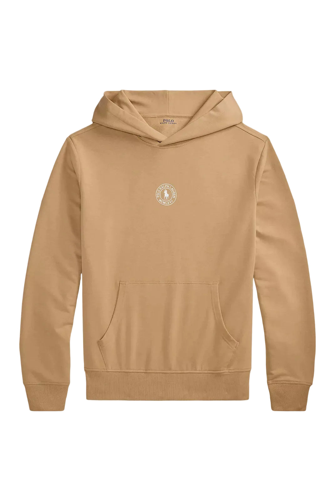 hoodie ralph lauren homme beige logo rond