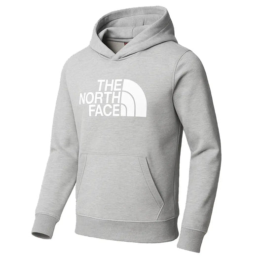 Hoodie The North Face gris avec logo, vue 3/4