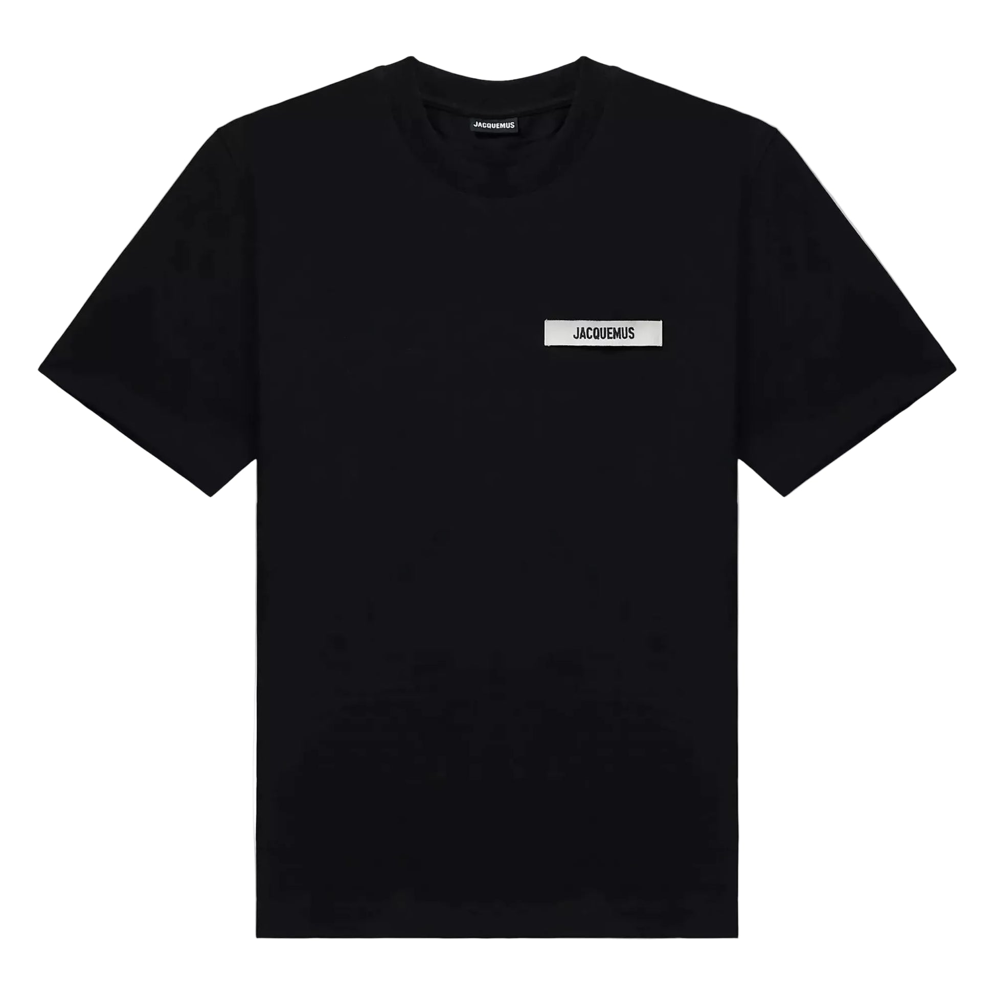 t shirt jacquemus gros grain noir homme vue face logo ruban