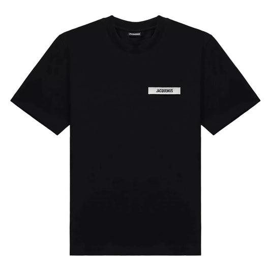 t shirt jacquemus gros grain noir homme vue face logo ruban