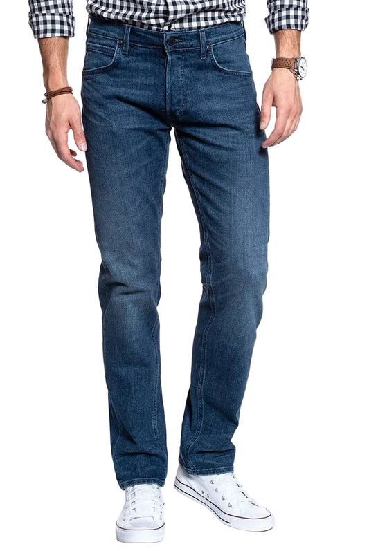 Jean homme Lee regular stretch bleu medium Banshee Worn coupe droite