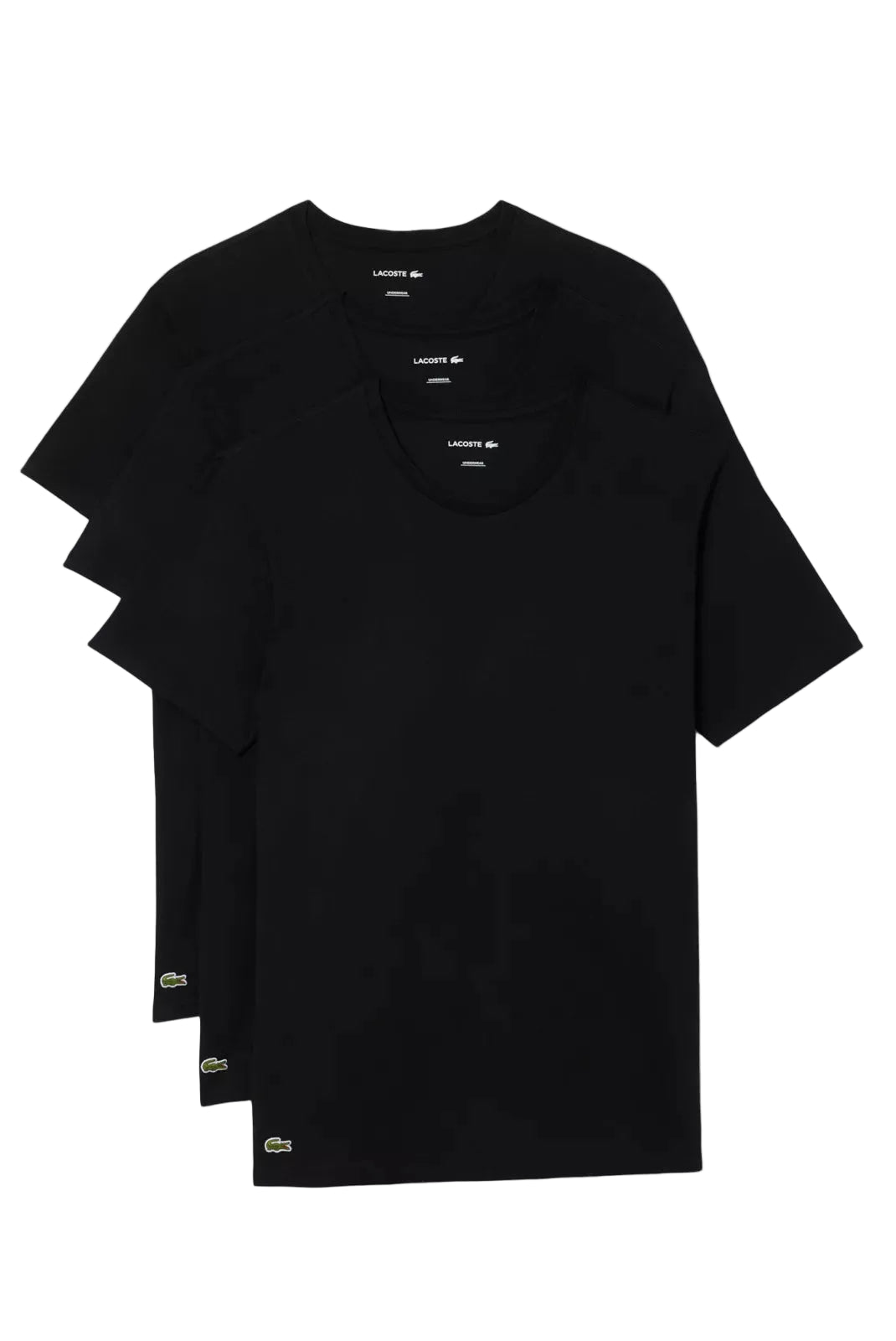 Tripack de t-shirts Lacoste homme noirs col rond