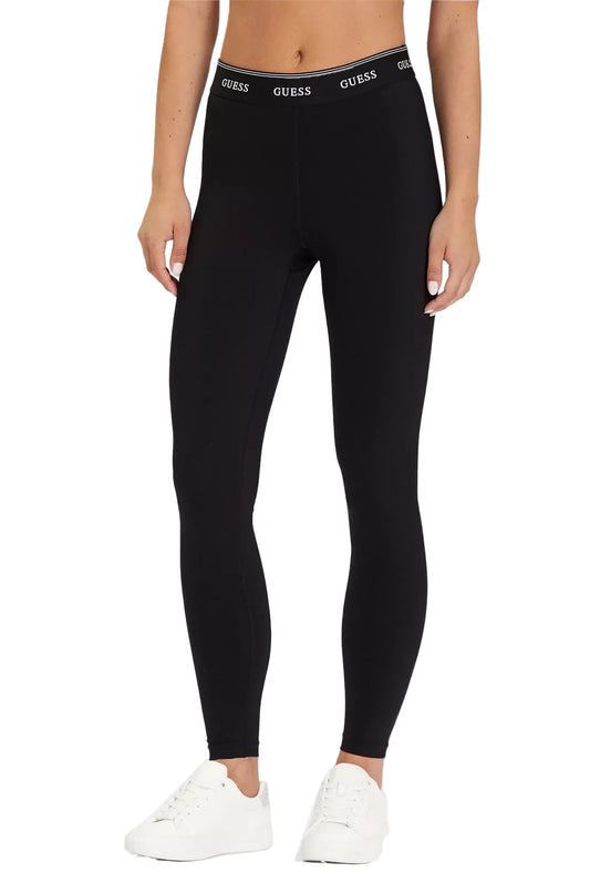 Legging Guess femme noir avec taille élastique et logo incrusté