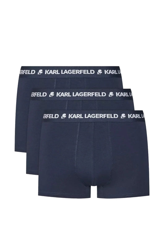 Lot de 3 boxers Karl Lagerfeld homme navy avec logo sur ceinture