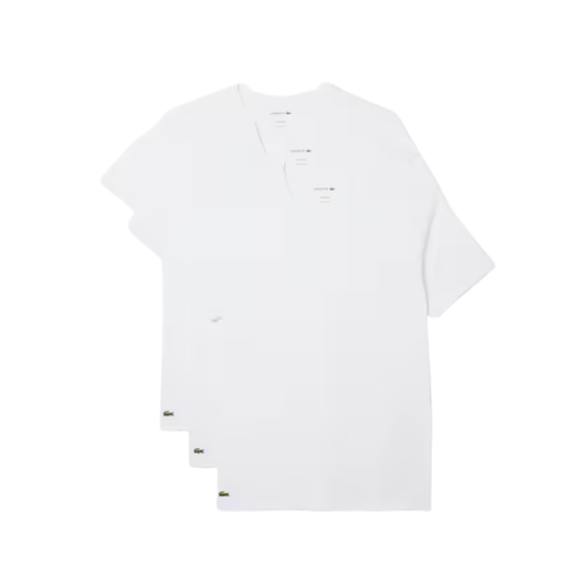 lot de 3 t-shirts lacoste homme blanc col rond