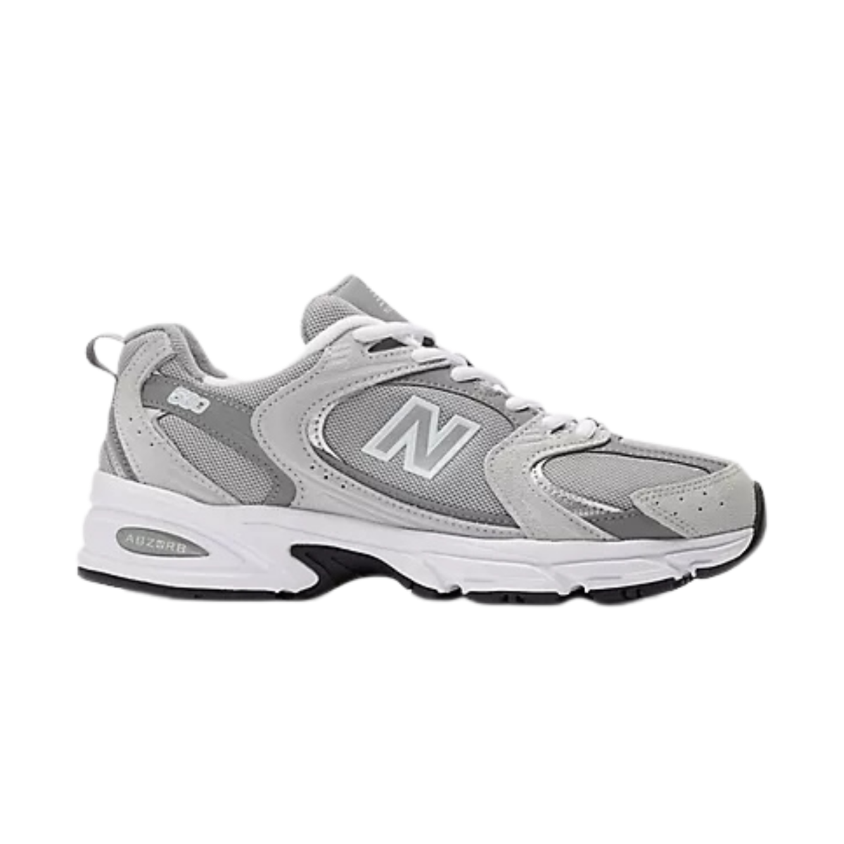 sneakers new balance 530 unisexe raincloud shadow grey silver metallic profil