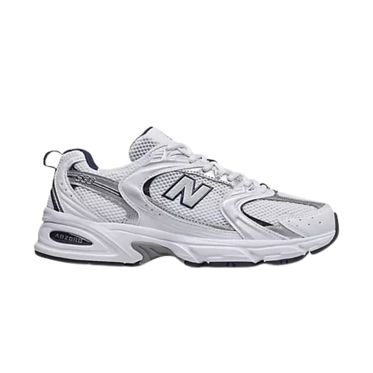 new balance 530 unisexe white natural indigo vue profil