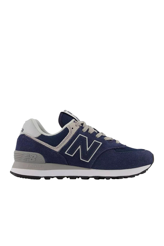 Sneakers New Balance 574 v2 Evergreen bleu marine et gris femme vue latérale