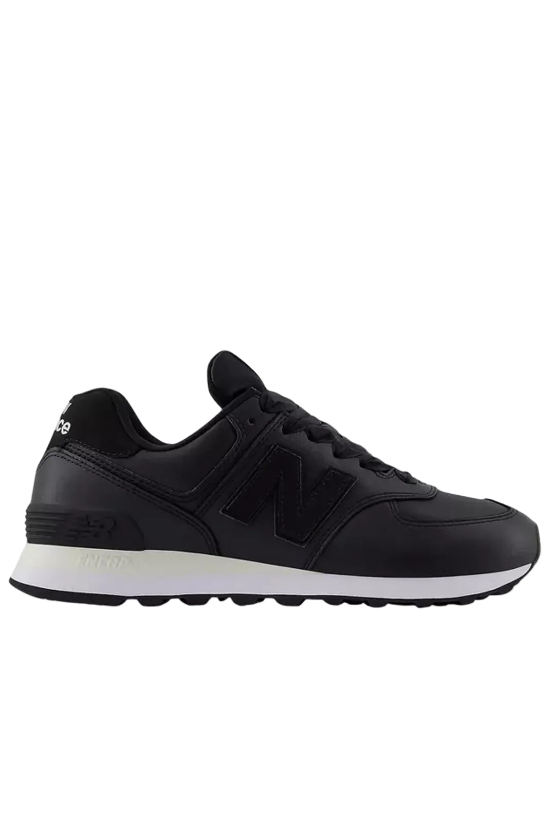 Sneakers New Balance 574 noir et blanc femme vue latérale