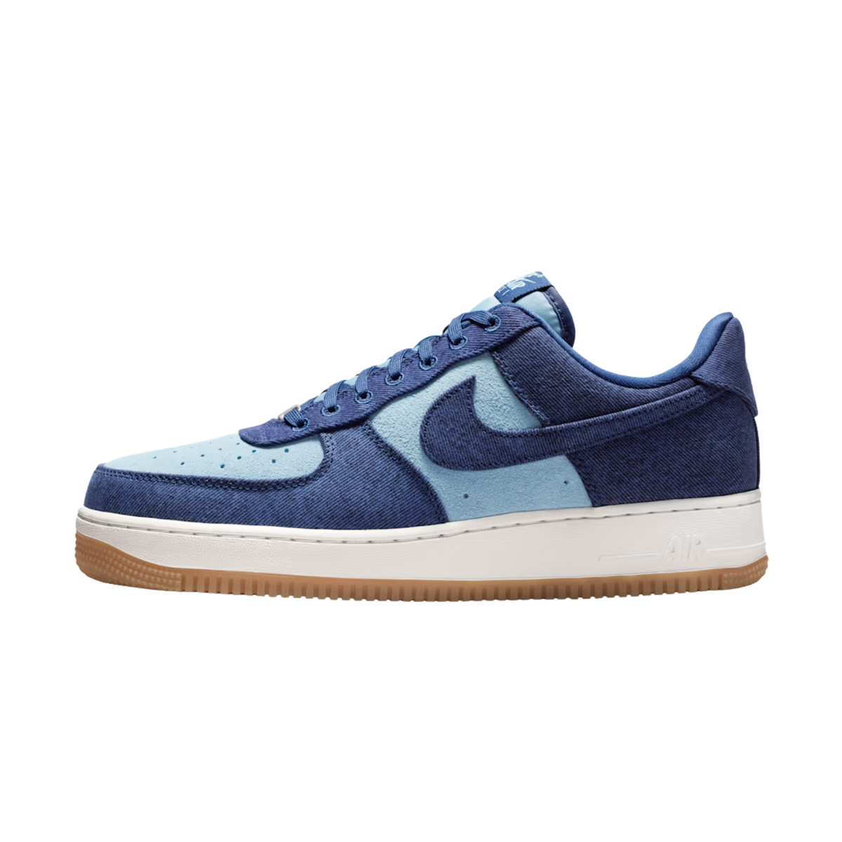 nike air force 1 07 lv8 homme blue denim vue extérieure