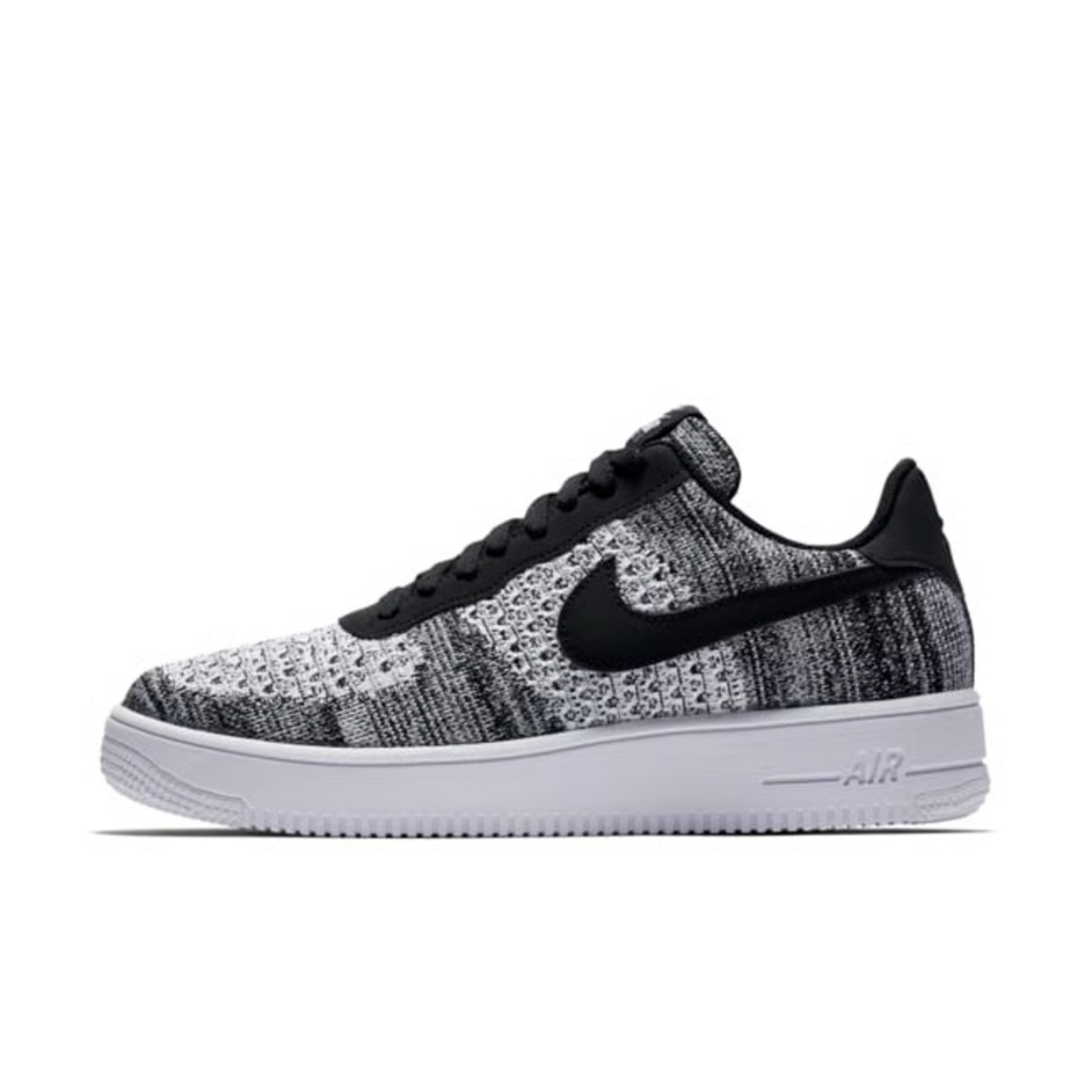 sneakers nike air force 1 flyknit 2 noir gris profil