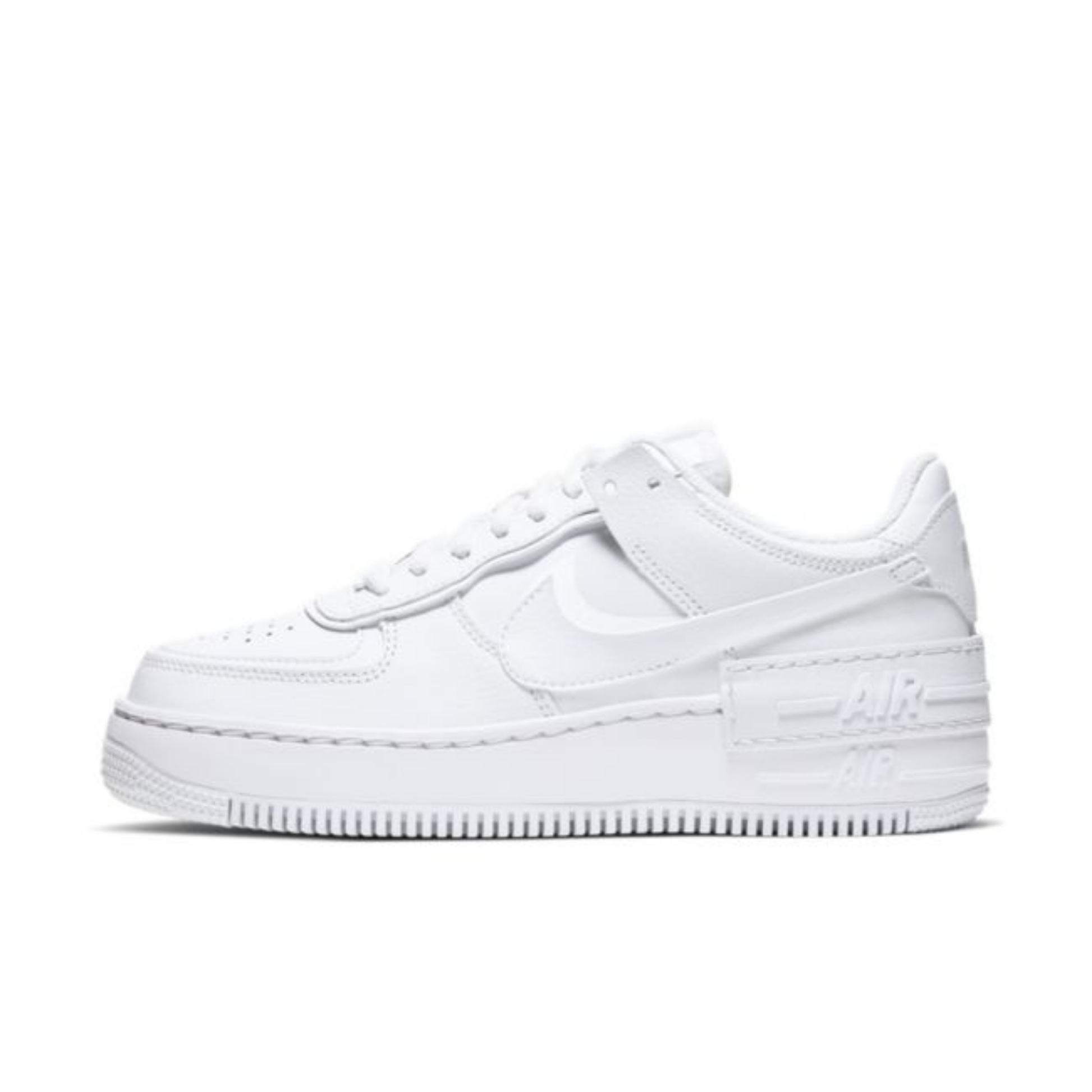 nike air force 1 shadow femme triple white profil