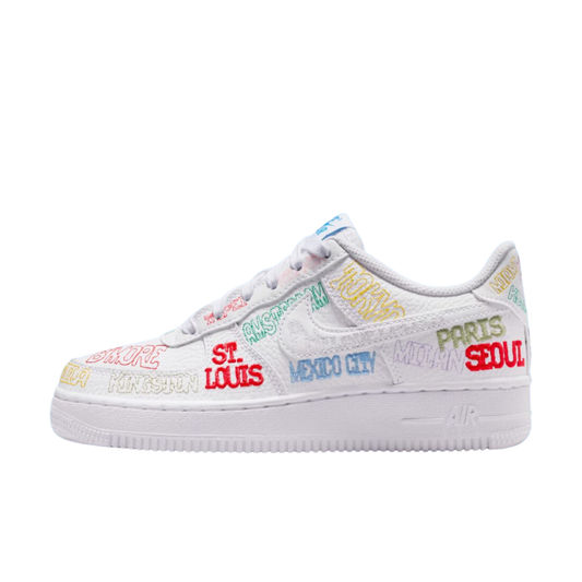 sneakers nike air force 1 world tour white profil