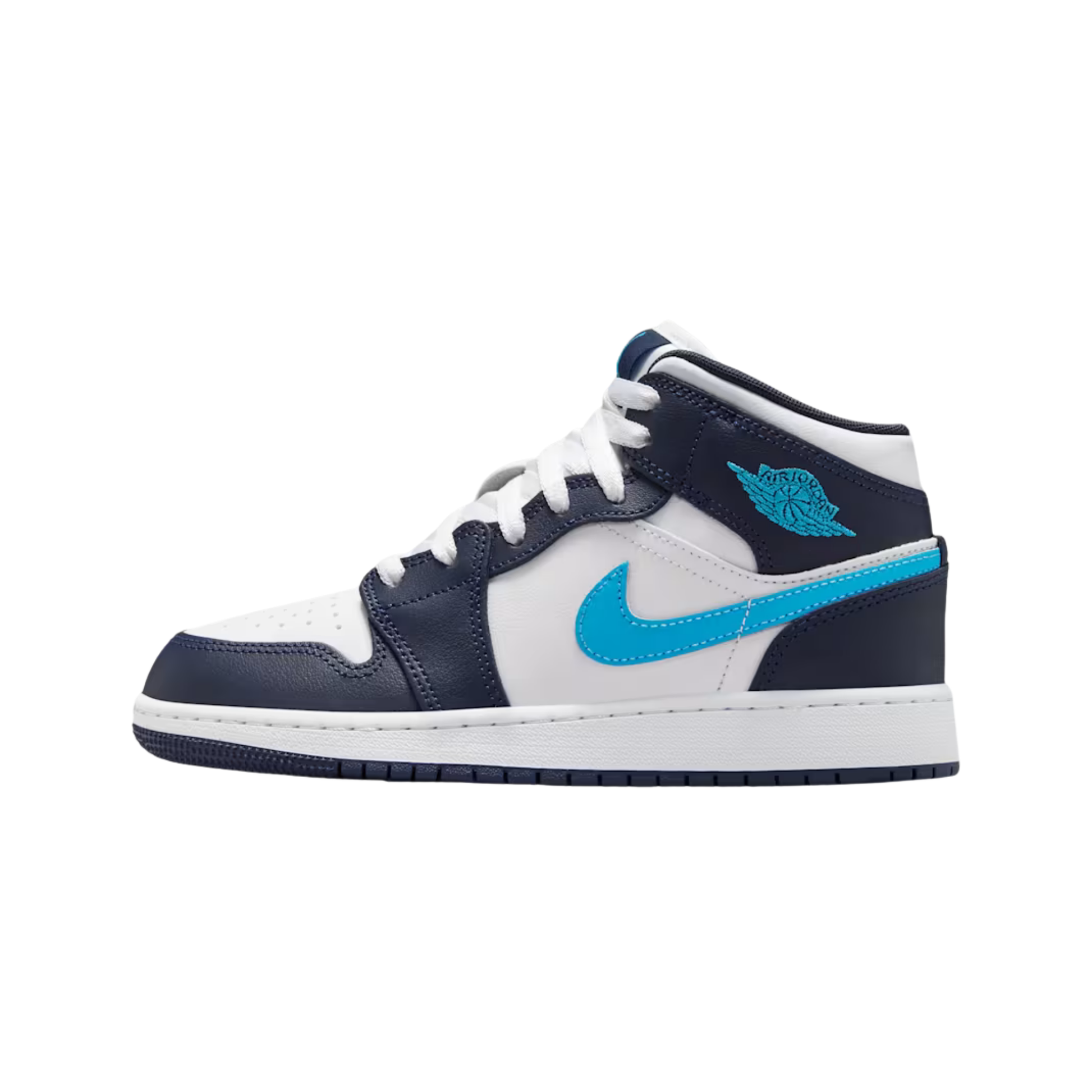 nike air jordan 1 mid junior obsidian dark powder blue profil gauche
