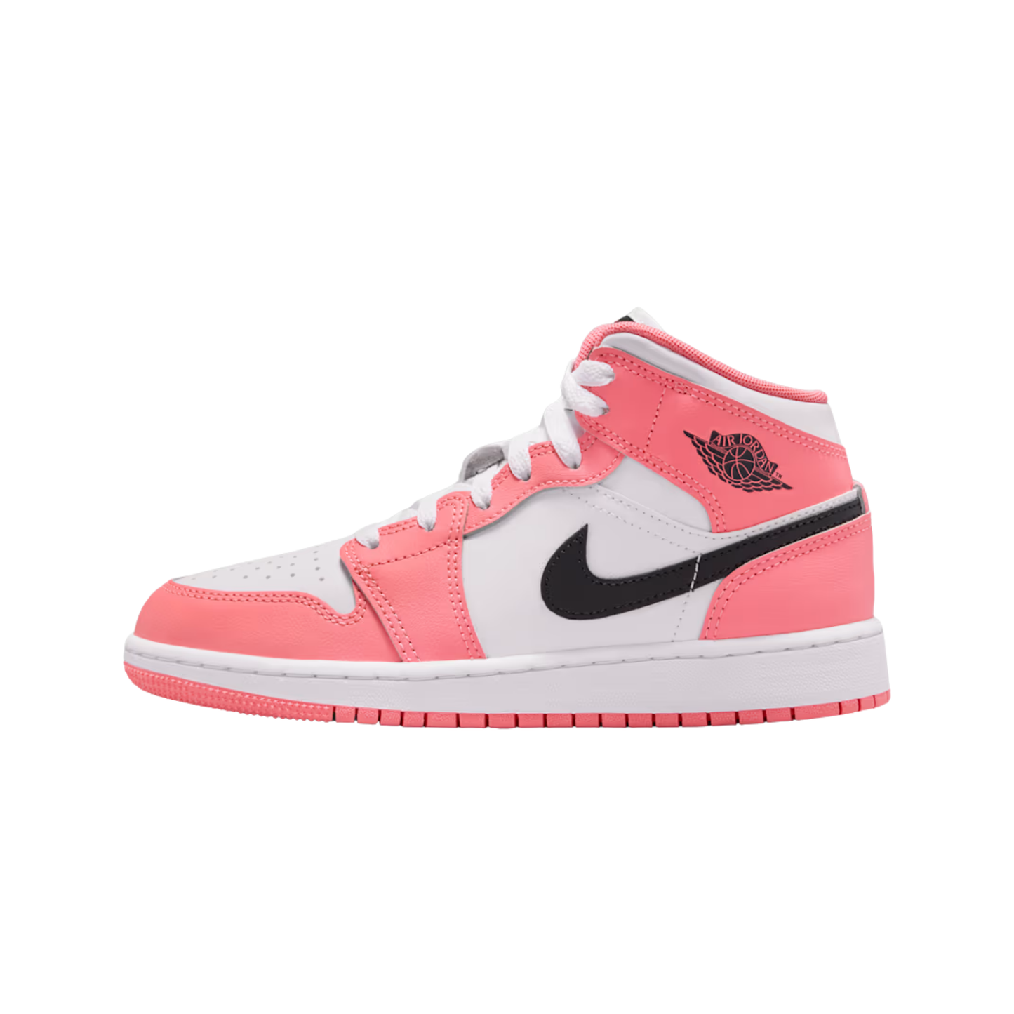 nike air jordan 1 mid junior pink gaze white profil gauche