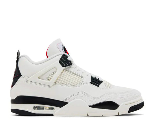 Nike Air Jordan 4 Retro OG Flight Club vue de côté blanc noir rouge