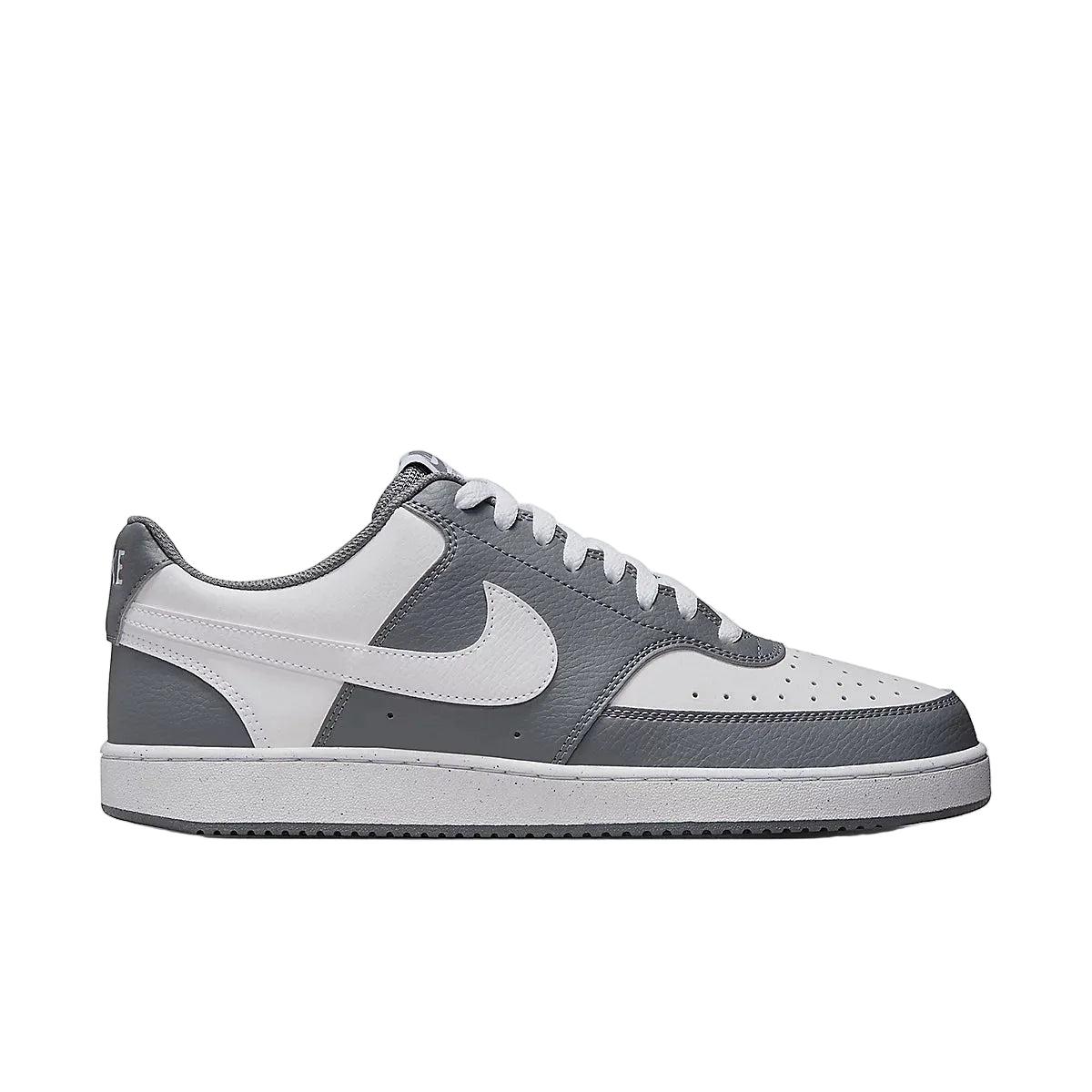 Sneakers Nike Court Vision Low homme gris et blanc vue de profil