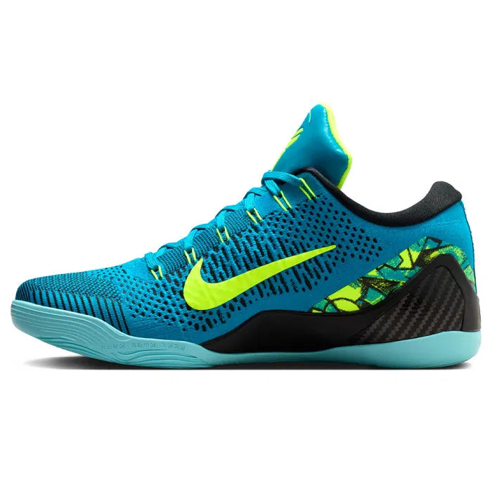 Nike Kobe 9 Elite Low Protro Perspective bleu vert profil