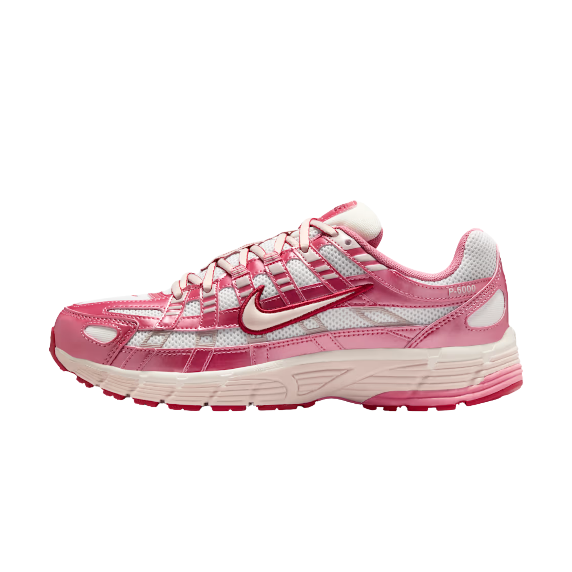 nike p-6000 femme summit white silt red peony profil gauche