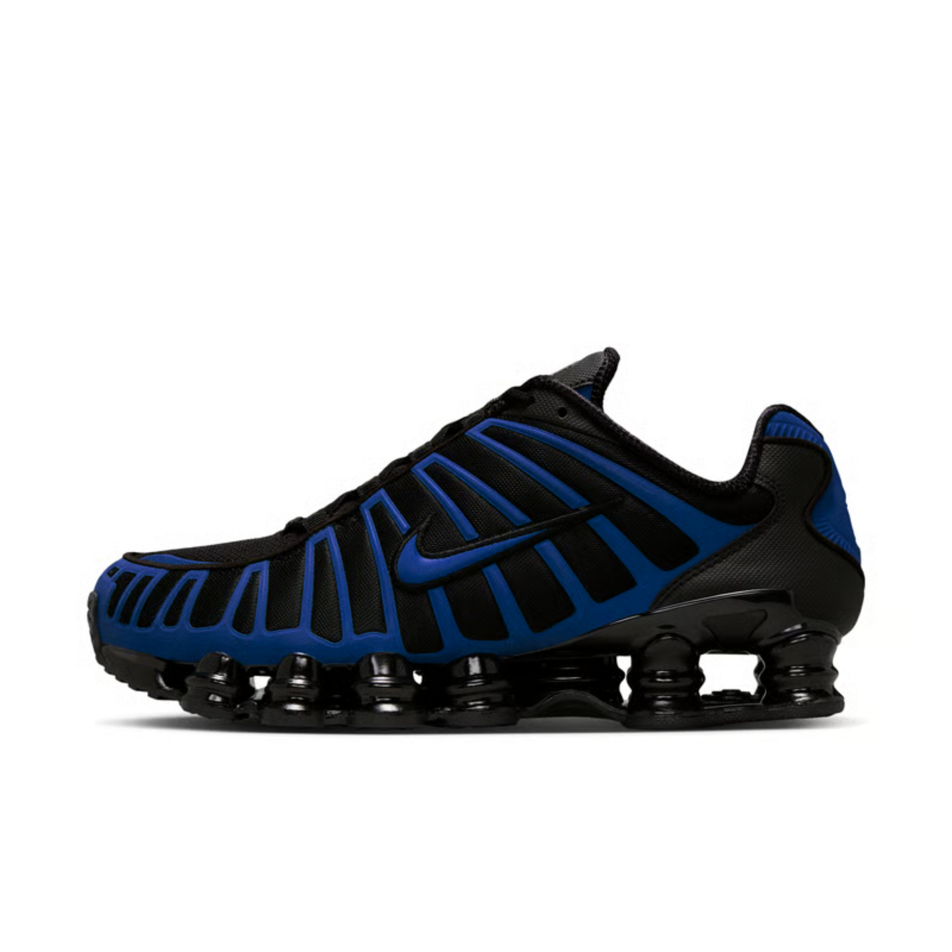 nike shox tl homme black court blue profil