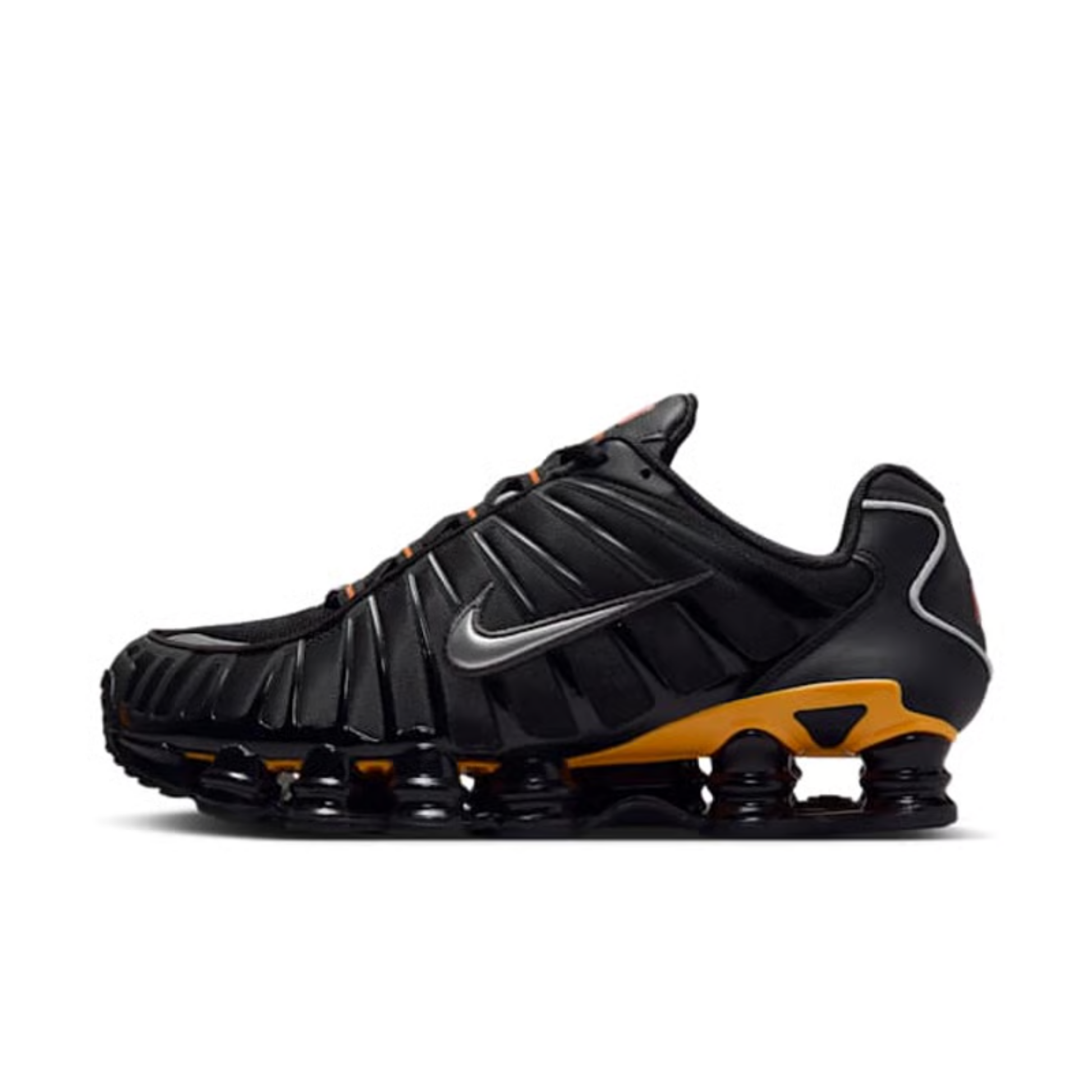 nike shox tl homme black varsity maize profil
