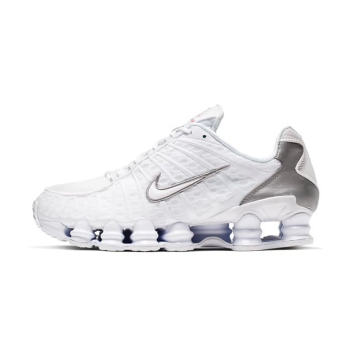 sneakers nike shox tl homme white metallic silver profil