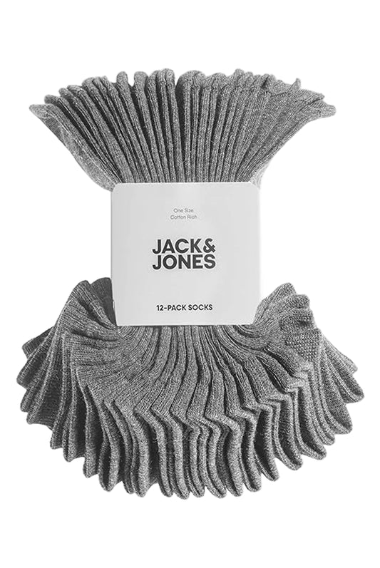 Pack de 12 paires de chaussettes basses Jack & Jones anthracite