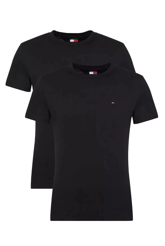 Pack de deux t-shirts Tommy Jeans homme noirs avec logo brodé