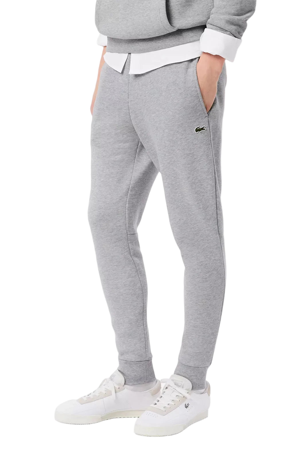 pantalon jogging lacoste homme gris porté