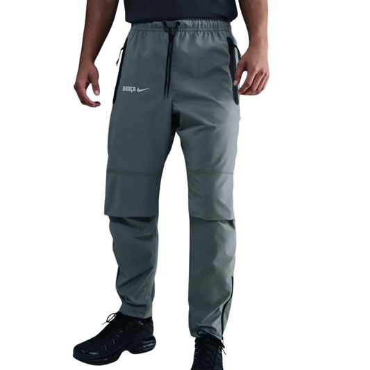 pantalon jogging nike tech woven homme gris fc barcelone 2025 2026