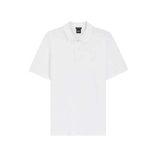 polo hugo boss pallas homme blanc regular fit vue de face
