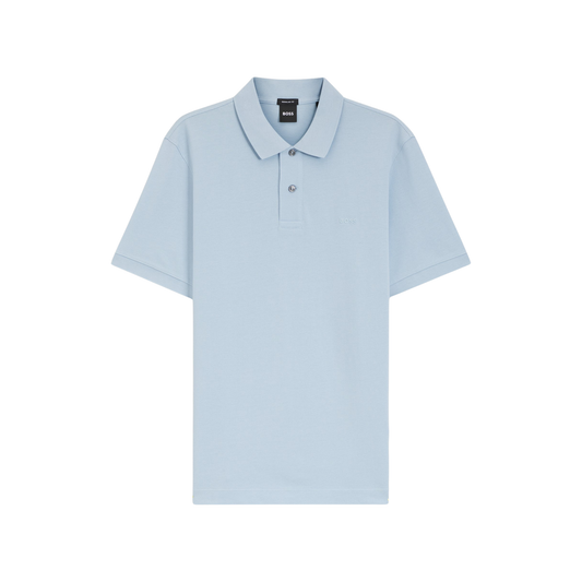 polo hugo boss pallas homme bleu clair regular fit vue de face