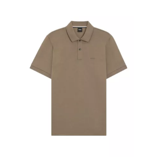 polo hugo boss pallas homme marron regular fit vue de face