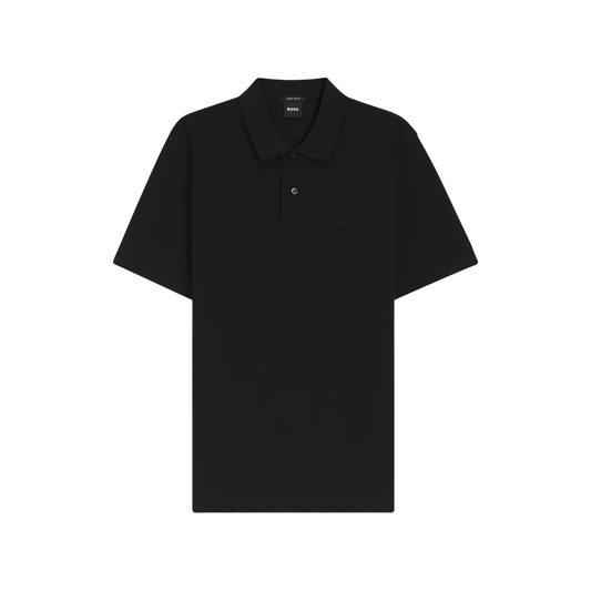 polo hugo boss pallas homme noir regular fit vue de face